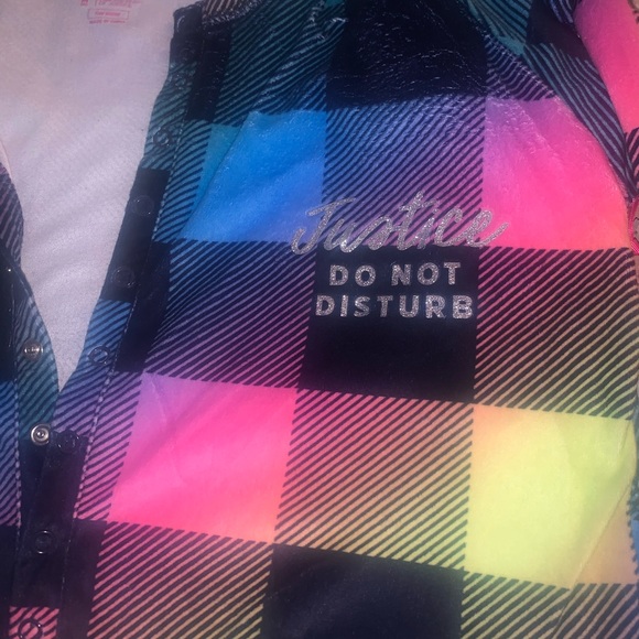 Justice Onesie Plaid Cozy Size 14 , warm and perfect for any time of year - Picture 6 of 15